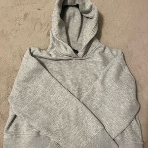 Zara Gray Cropped Hoodie Sweatshirt